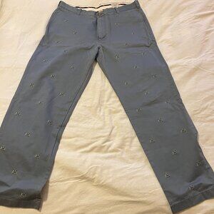 J.Crew Blue Essential Chino with Embroidered Anchor and Flags